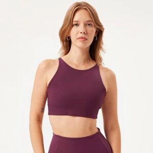 Girlfriend Collective Topanga Halter Crossback Bra in Plum Purple Women’s XS